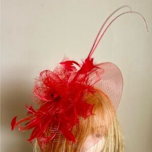 Elegant Red Fascinator
